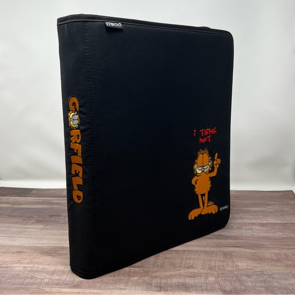 Vintage Garfield the Cat Trapper Keeper Binder by Mead. Embroidered Cat. Paw Zip - Picture 1 of 12